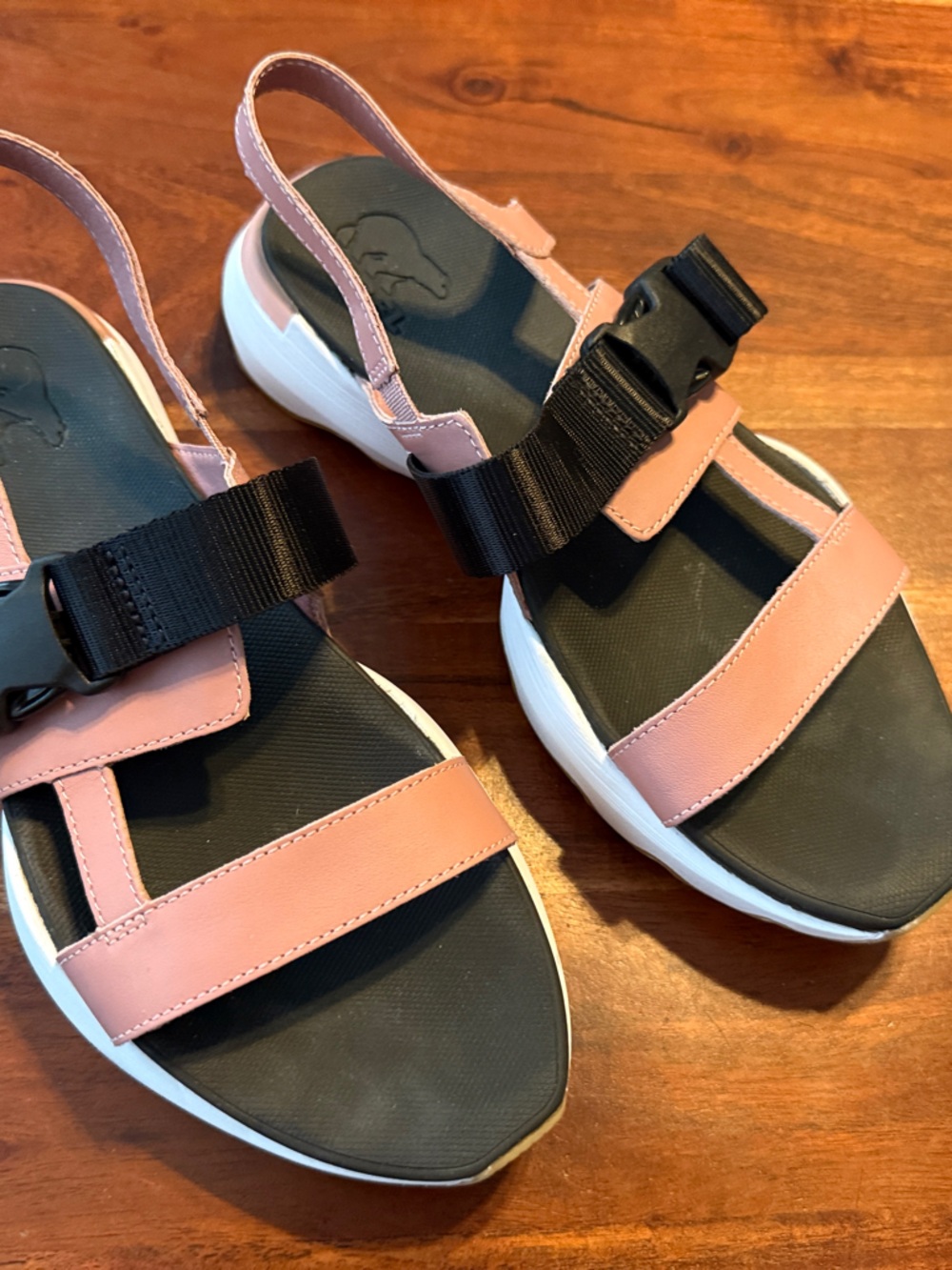 Sorel Pink and Black Slingback Sport Sandals